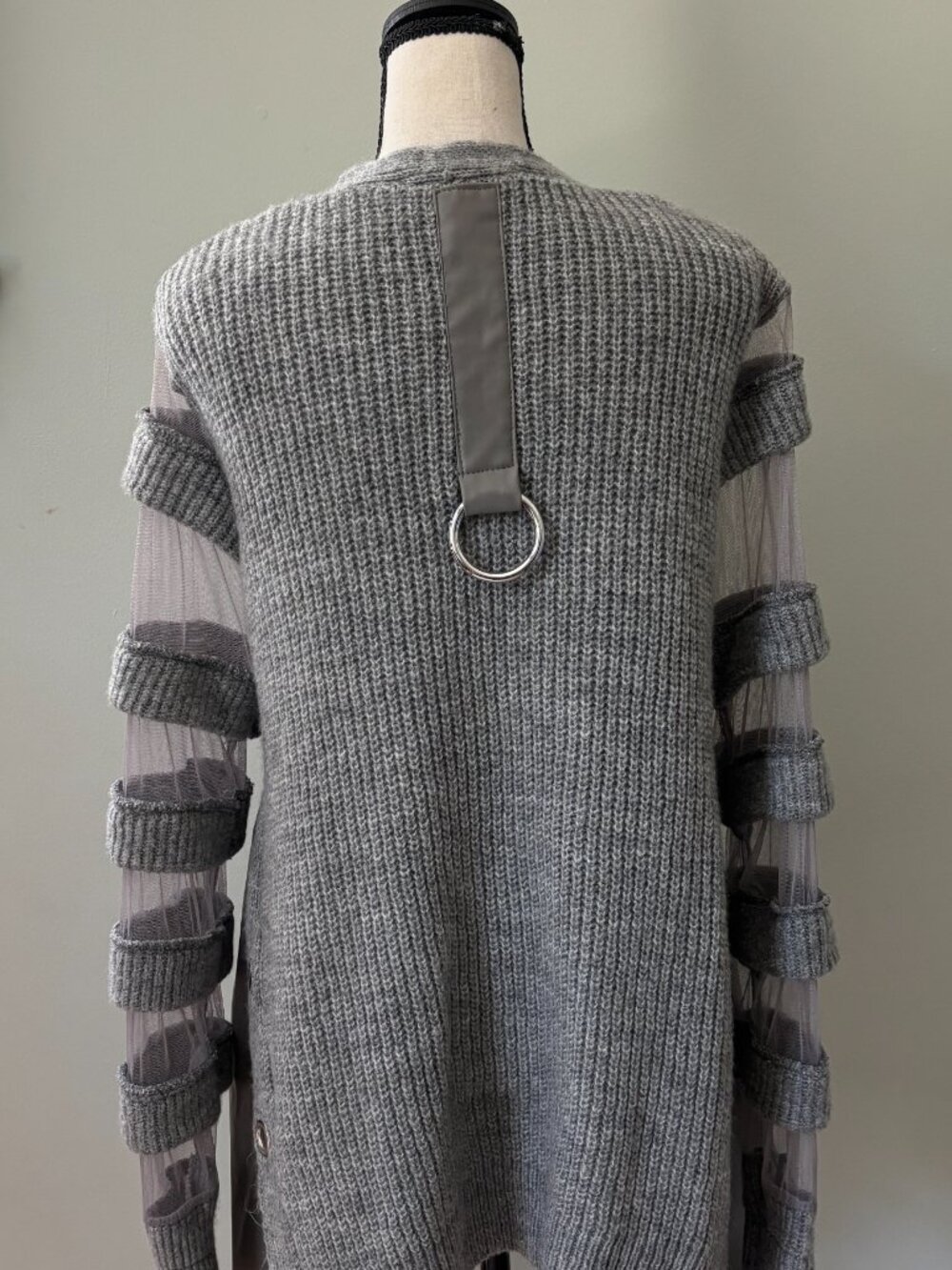 Dqmane Avant-Garde Knit Cardigan — Grey, size XS NWT - Picture 3 of 7